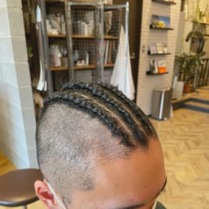 メンズのオススメ順 編み込み アッシュ ブラウン ベリーショートの髪型 ヘアスタイル 楽天ビューティ