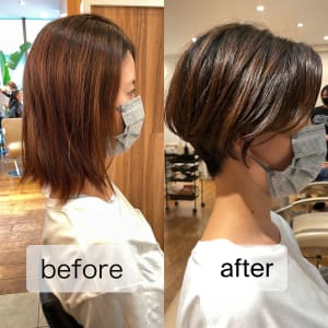 ギリギリ結べるレイヤーボブ 大人可愛い斜めバング Beautrium Ginza ビュートリアム のヘアスタイル 美容院 美容室を予約するなら楽天ビューティ