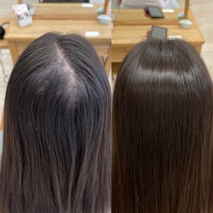 オススメ順 40代 パーマ ストレート セミロングの髪型 ヘアスタイル 楽天ビューティ