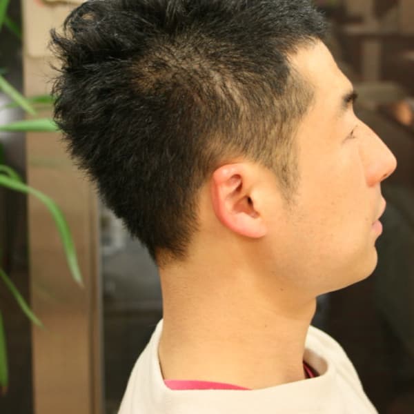 京都　メンズ　おしゃれボウズ　クセ毛の方