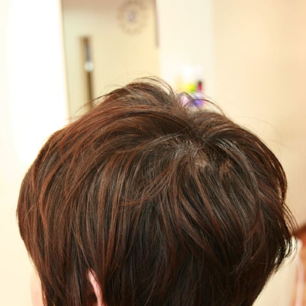京都　ナチュラルハイライトで創る ショートヘア|hair Qril
