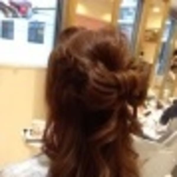 リボンアレンジ ハーフアップ