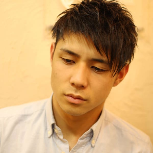 男らしいアシメバングショート