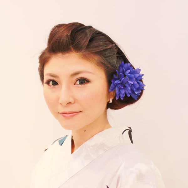 アシンメトリーなボブ風スタイル(浴衣ヘア)