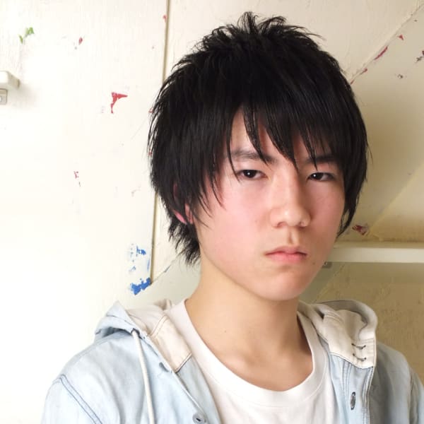 黒髪ミディアムショートレイヤー|お子様連れ専用美容室Chakura