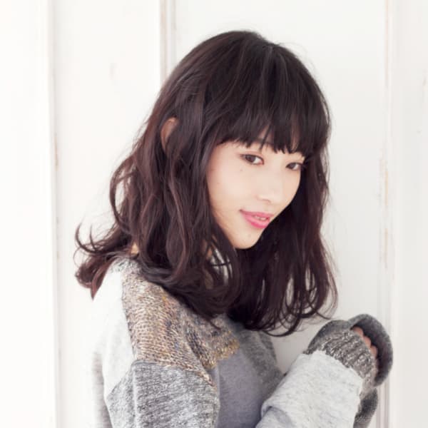 【アフロート中島直樹】黒髪カジュアルモードセミディ