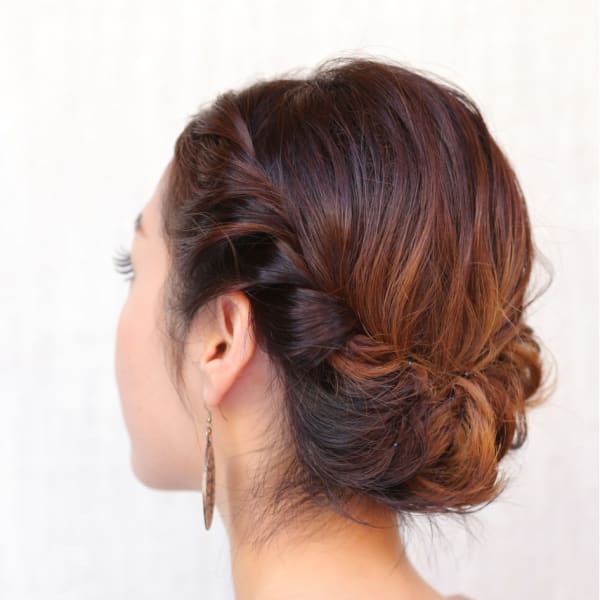 レトロ風編み込み&ロール♪