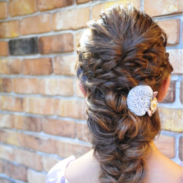 編み込みダウンヘアー☆結婚式&2次会アップスタイル♪
