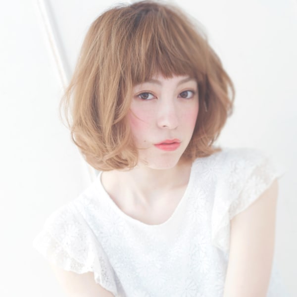 大人可愛いカジュアルボブ デジタルパーマs-7