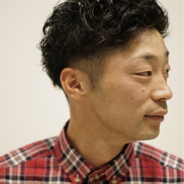 ツーブロック×パーマショート