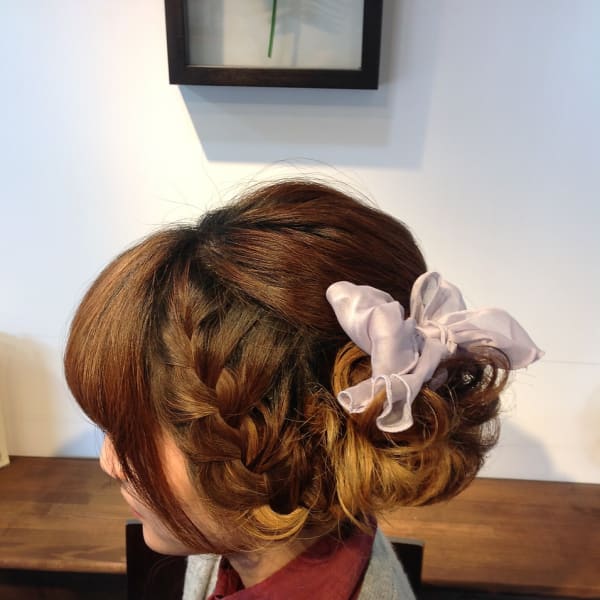 編みこみヘアセット