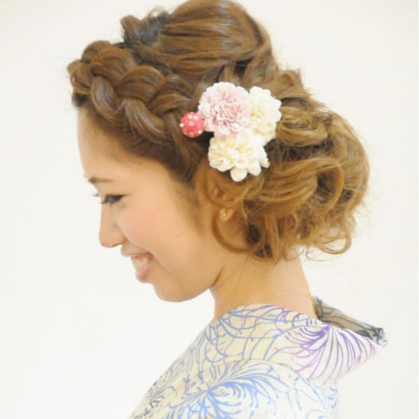 浴衣ヘアアップ 着付け◎横浜桜木町石川町 レンタル　花火大会