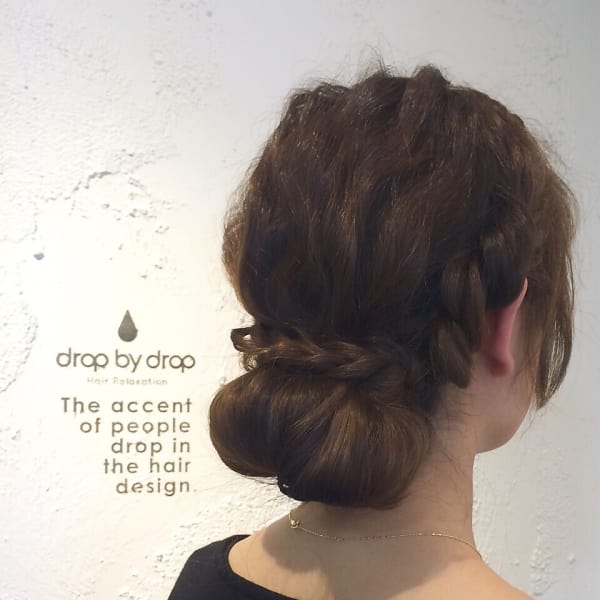 編み込み×シニヨン|drop by drop