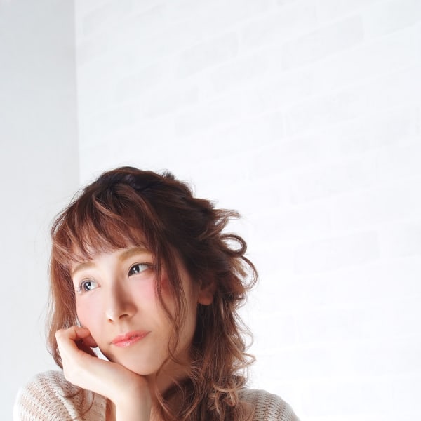 編み込み♪ウエーブハーフアップ