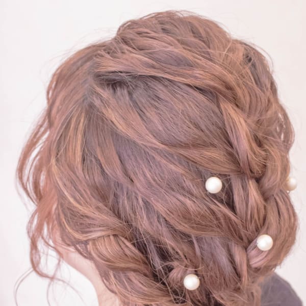 編み込みルーズアレンジ