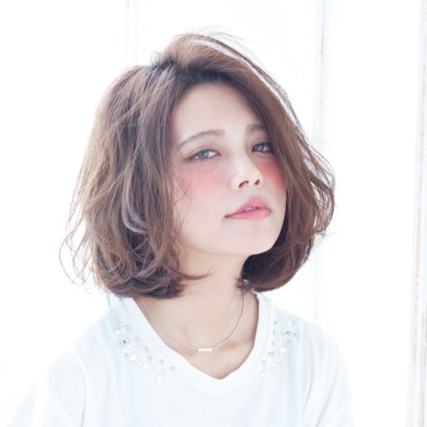 ベージュアッシュの重ためボブ【N-331】