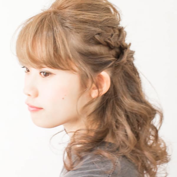 お出掛けハーフアップ