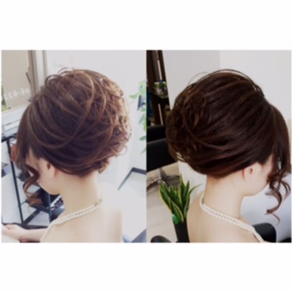 夜会巻きスジアップ