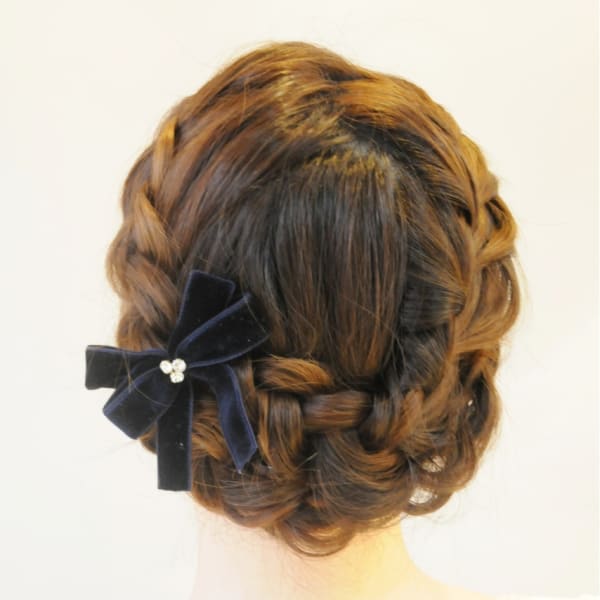 編み込みアレンジアップ☆結婚式、2次会に♪