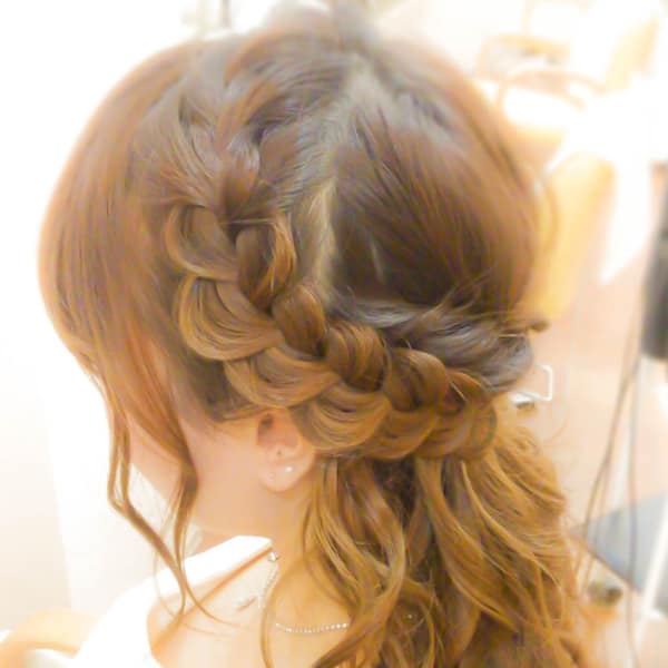 ハーフアップ☆大きめ編み込み