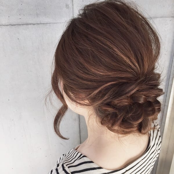 フォーマル三つ編みスタイル