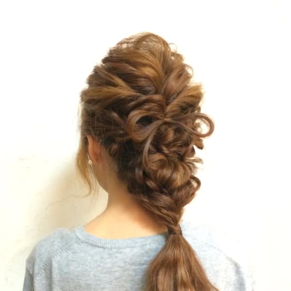 編み込み☆ダーウンヘア（ヘアリボン）