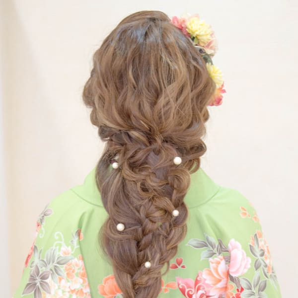 卒業式袴♪編み込みダウン