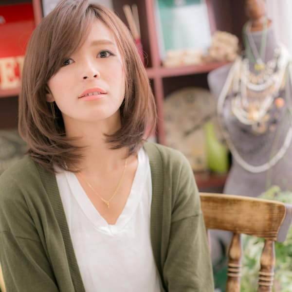 透け感カラーで大人ミディb