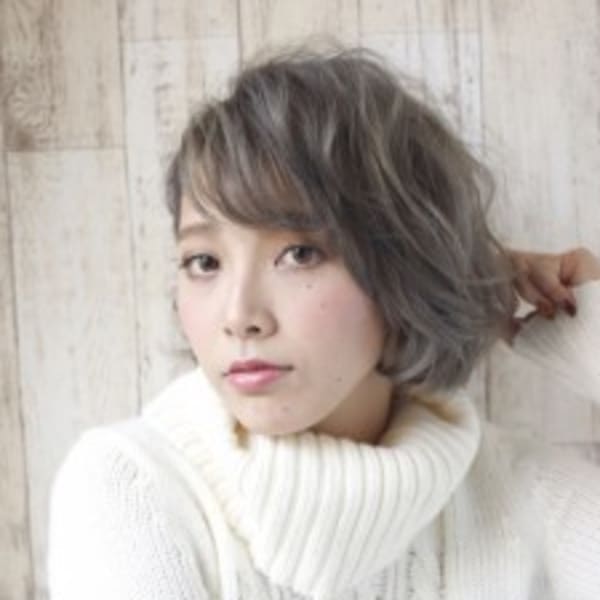 ランダムカールのショートボブ|Ash 白楽店