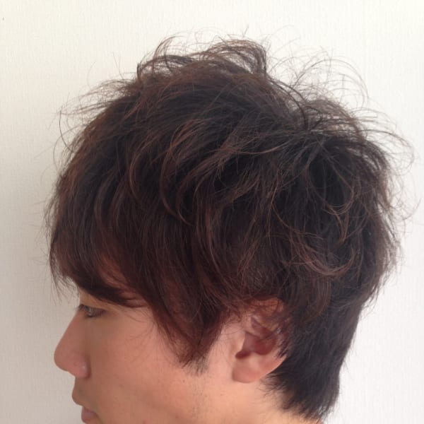 ニュアンスパーマ＠黒髪無造作ルーズマッシュ