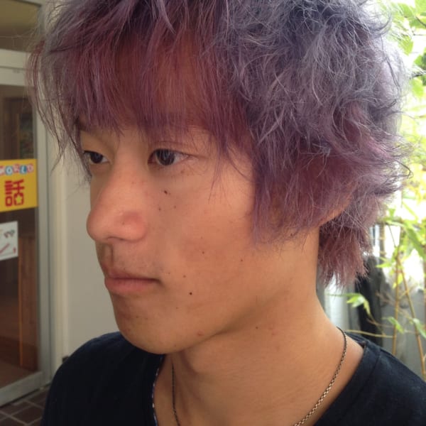 ブリーチオンカラーで流行の外国人風モーブヘカラー