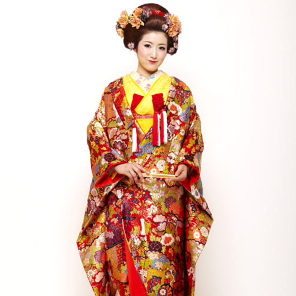 色打掛ブライダル着付+フルメイク+文金髙島田和装スタイル