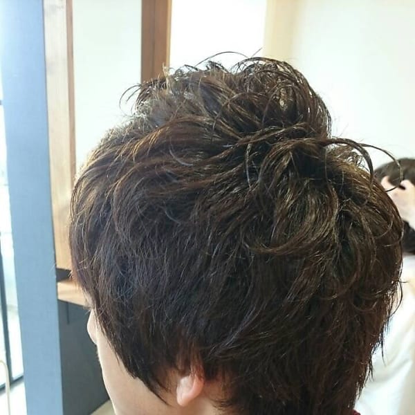 お手入れ簡単メンズポイントパーマ
