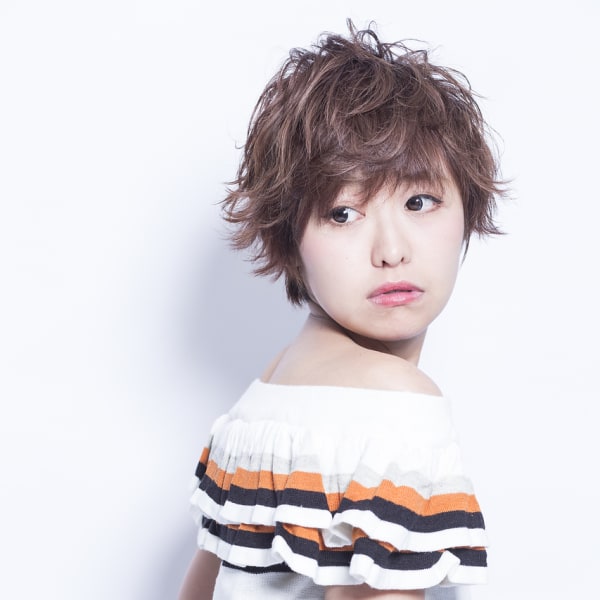 パーマでくしゅっと♪褒められショート☆【mielhair新宿