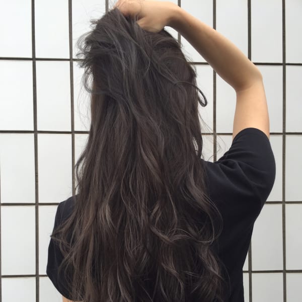 透け感カラー アッシュグレー