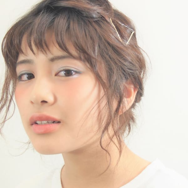 シースルーバングピンアレンジ♪