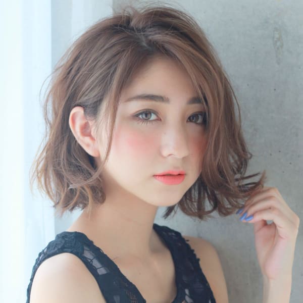 大人カールボブ×かきあげバング