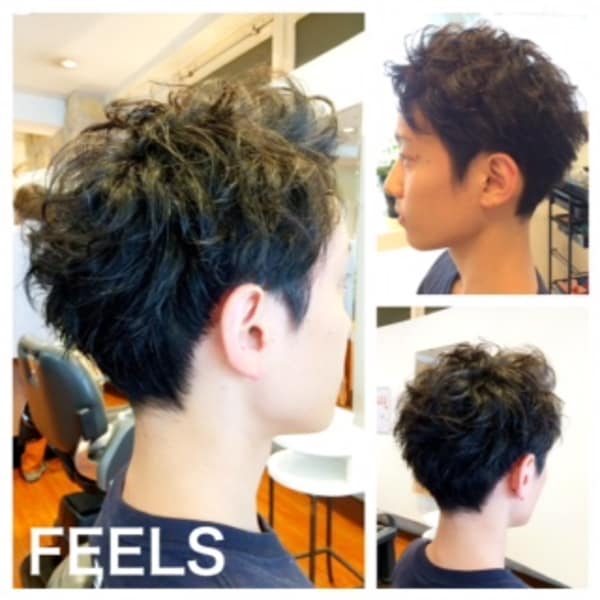 ソフトツーブロックアップバング