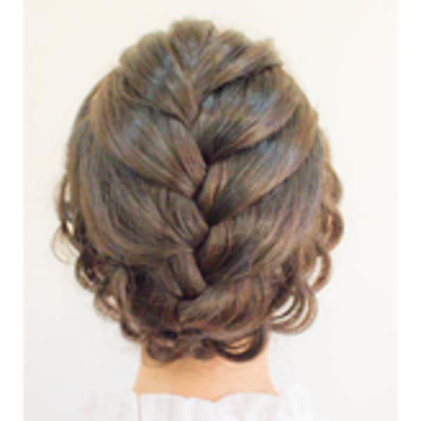 大きめ編み込みアレンジ