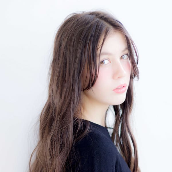 ラベンダーアッシュの外国人くせ毛風波ウェーブ【N-485】