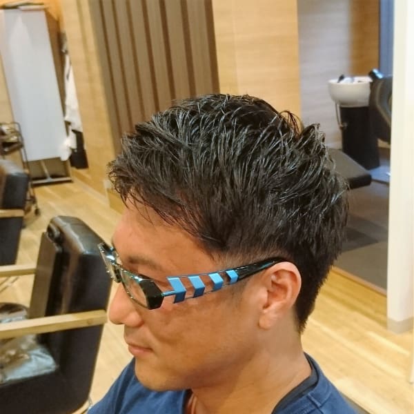 メンズショートレイヤー２ブロック風