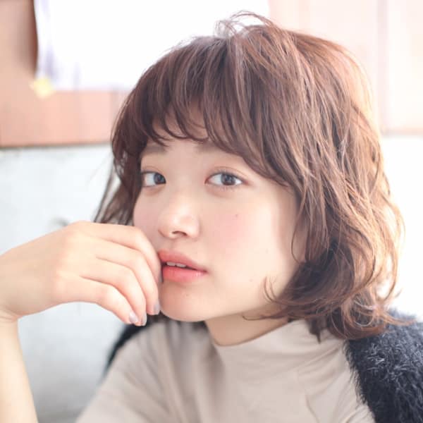 くせ毛風パーマボブ