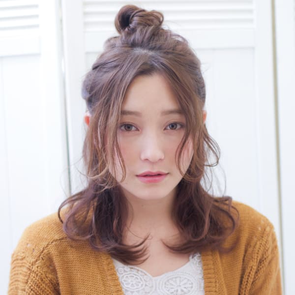 ゆるふわなハーフアップお団子　Tー１７５