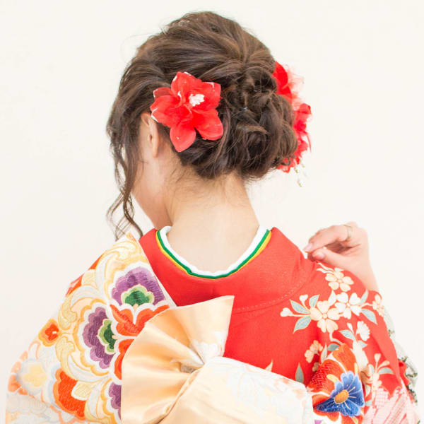 成人式 振袖着付け+ヘアセット