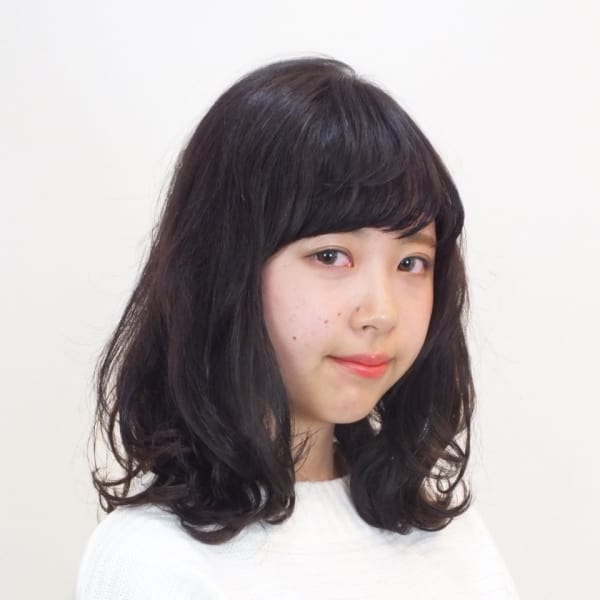 【9ページ目 オススメ順】パーマ/黒髪/セミロングの髪型・ヘアスタイル 楽天ビューティ