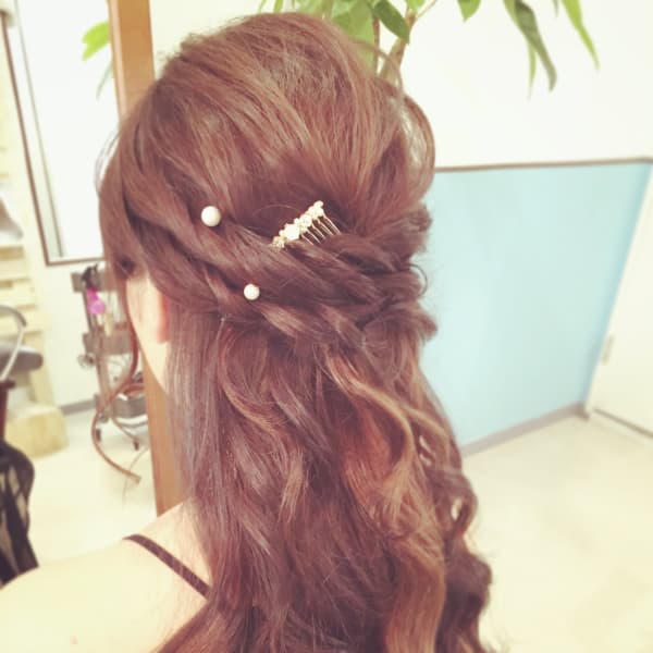 ふんわりハーフアップアレンジ