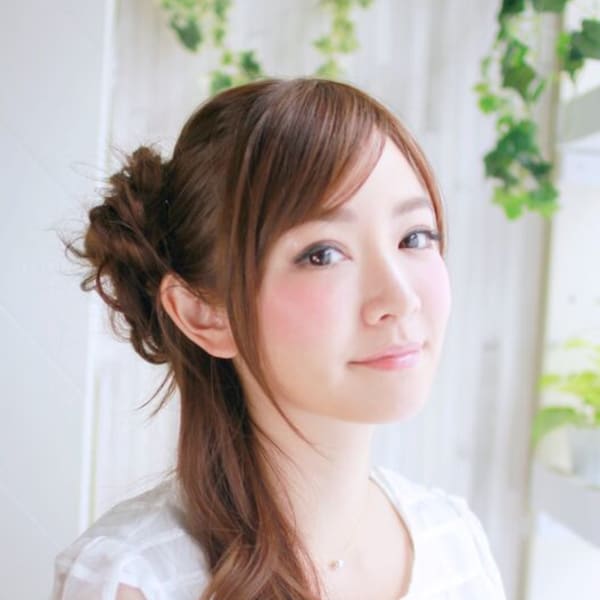 編みこみハーフアップ