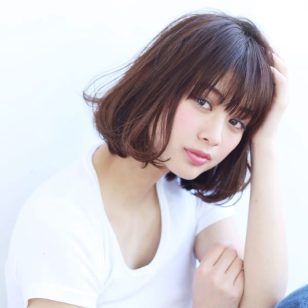 ストレートバングのワンカールボブ【N-557】