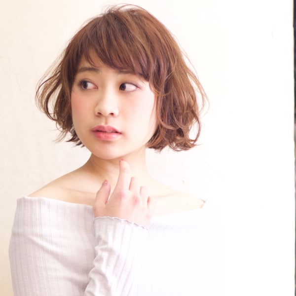 軽さ×重さを入れたミックスカールボブ AKI-82