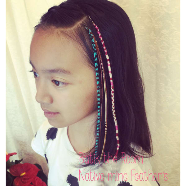 キッズ ヘアラップ+フェザー